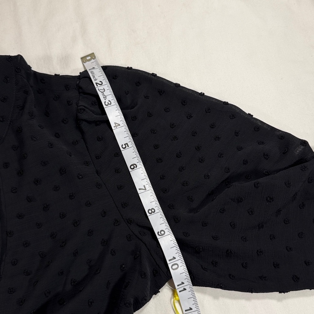 CeCe Black Textured Long Sleeve Top - Picture 8 of 9
